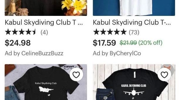 把阿富汗人从飞机掉落的一幕做成T恤？！美国商家吃人血馒头被骂惨